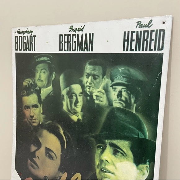 Retro Casablanca Metal Wall Art Collectable Movie Poster Sign 17.5”x12.5” - Picture 3 of 9